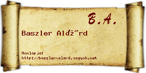 Baszler Alárd névjegykártya